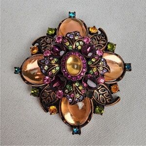 Elegant Joan Rivers Multicolor Floral Brooch